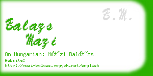 balazs mazi business card